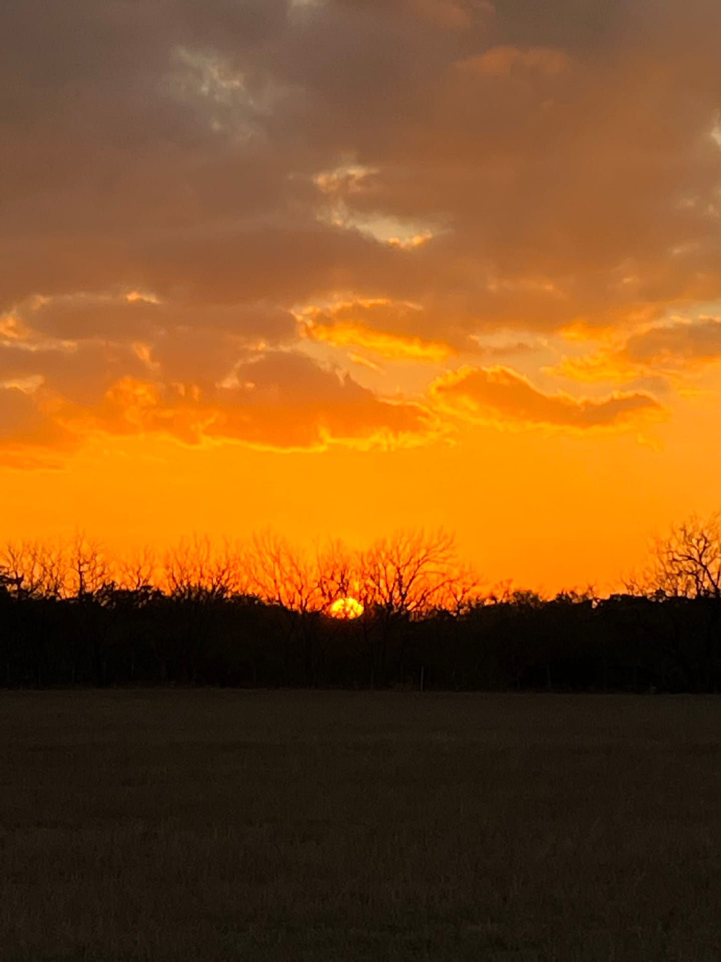 firey orb in the sky going down